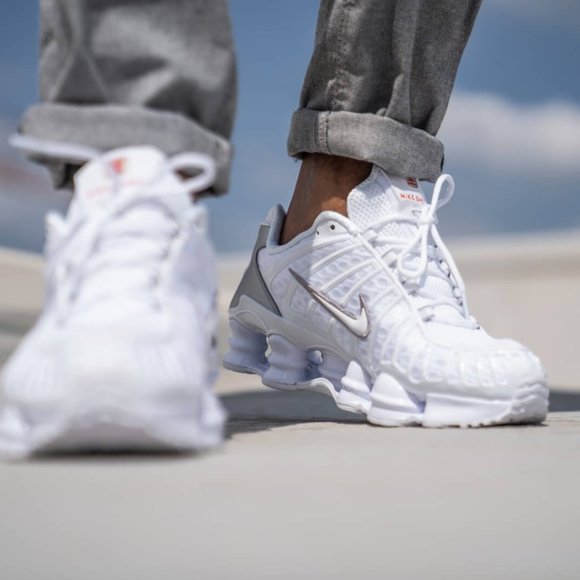 Nike Shox TL Casual Shoes Total White Silver Run - Picture 3 of 10